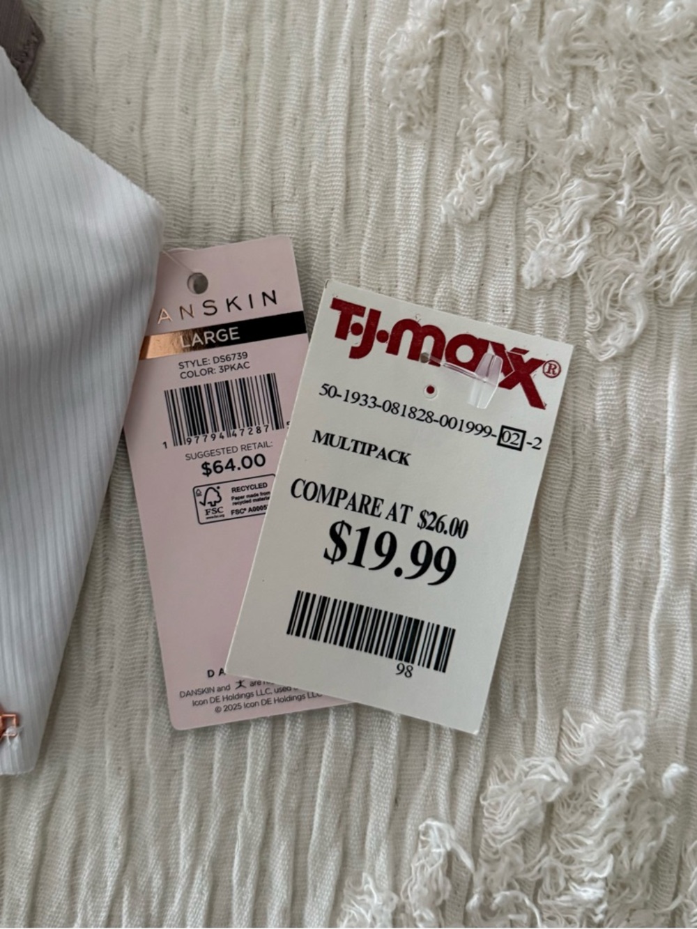 [NWT] Danskin Ribbed Seamless Bralette Trio in Blue-Gray, Taupe, Blush (L) - Picture 7 of 7